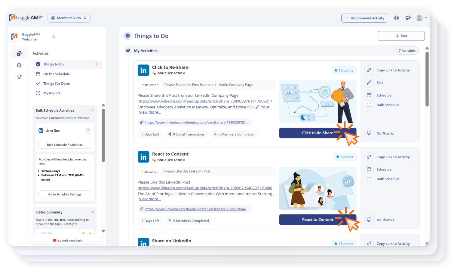 GaggleAMP-One-Click-Sharing