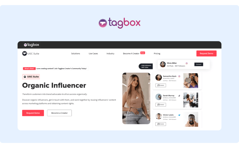 General User Generated Content Platform Taggbox Landing Page
