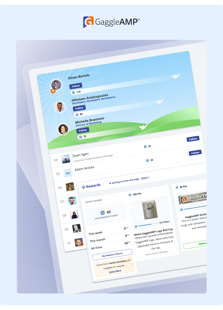 GaggleAMP Leaderboard for Gamification